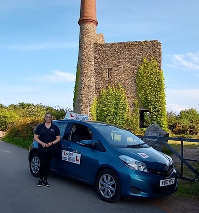 Louise with her car