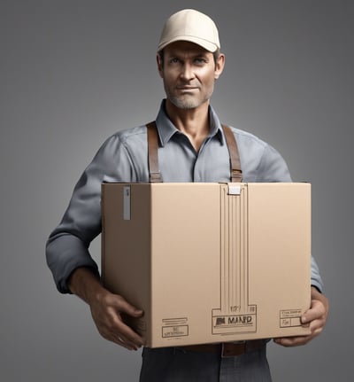 a truck with a plane on it and a plane in the background