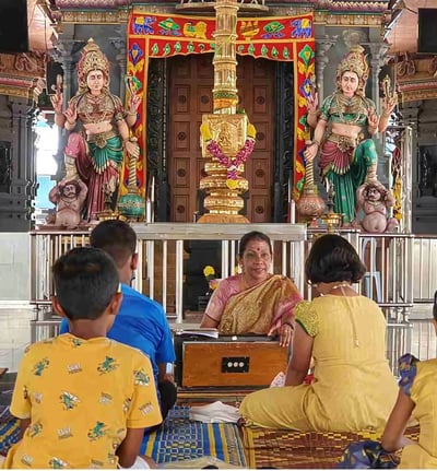 Thevaram class in a temple by Mataji Laxmi