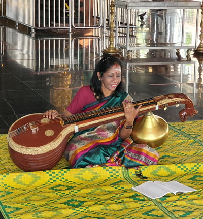 Mataji Laxmi veenai for thevaram in a hindu temple