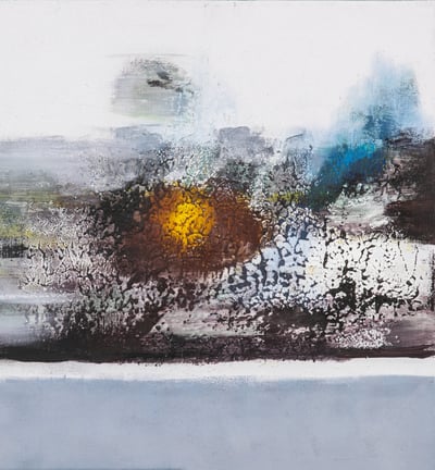 Landscape series/ Sunspot below/200euro/2024/ 40x40/Acryl painting, mixed media 