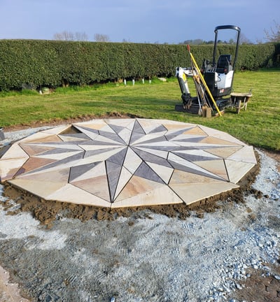 Garden project mid way through construction at how hill, ludham