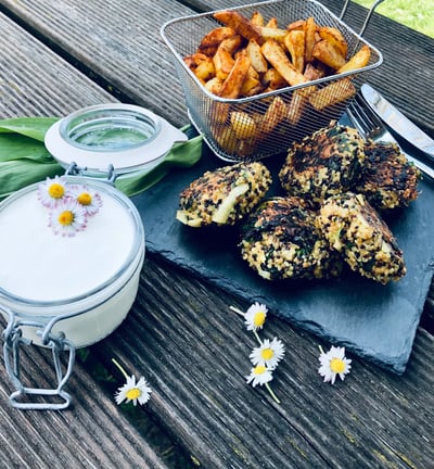 Bärlauch-Quinoalaibchen mit Schafkäse glutenfrei