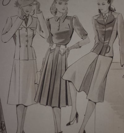 Iconograpie issue du magazine Mode de Jour du 24/03/1940, source d'inspiration pour les tailleurs