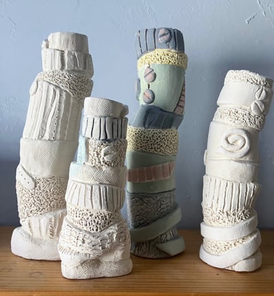 sculptural vases ready to be glaze