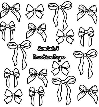 Free cottagecore bow swatch sheet—download now