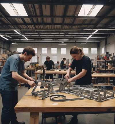 man holding gray steel frame