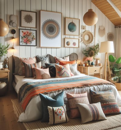 Boho Style Cushions Bedroom