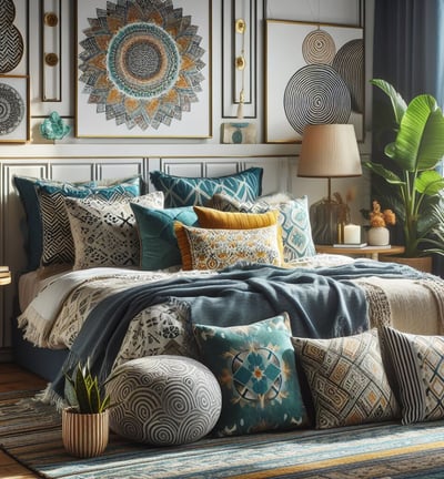 Boho Cushion style bedroom