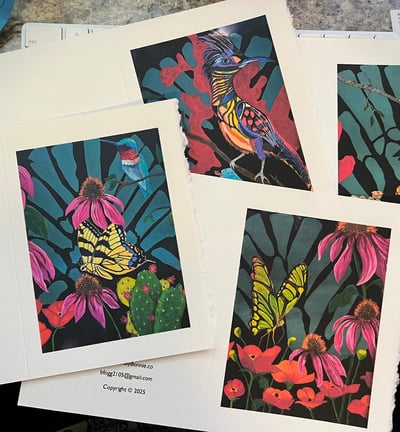 Notecards are available on all watercolors. 5"x7" with envelope
