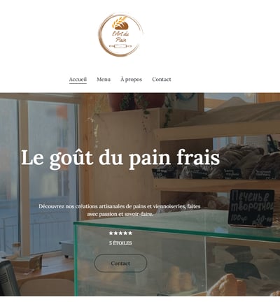 page accueil l'Art du Pain une image du site