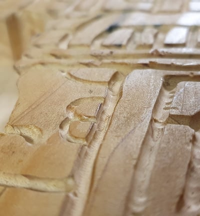 mayan table : detail of wood carving