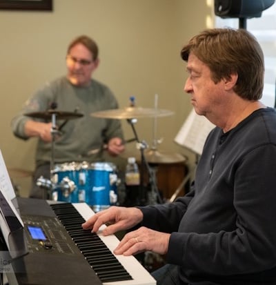 Jack Totzke and Kim McCavit rehearsing 2024