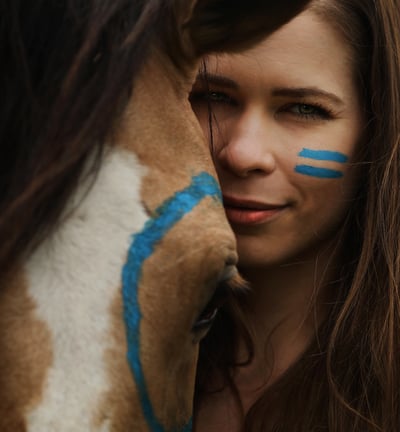 Horse and girl Indian photo shoot