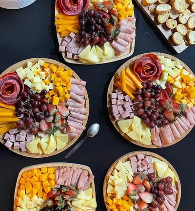 a variety of food items on a table