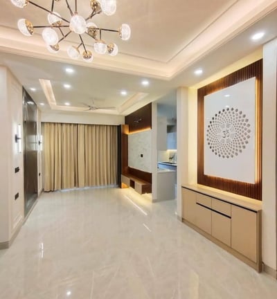 Luxurious Living Room of 3 BHK Luxury Builder Floor Near 100 Feet Road — Chattarpur