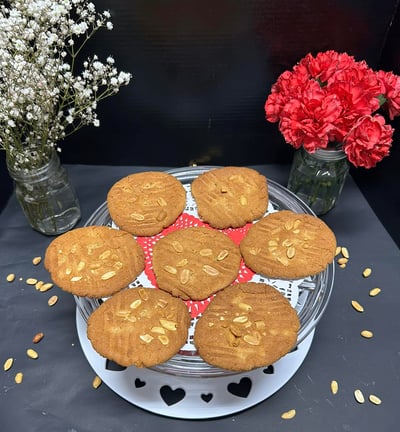 Peanut Butter Cookies with Peanuts on Top