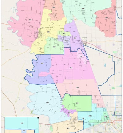 A voting map of Waller County, TX