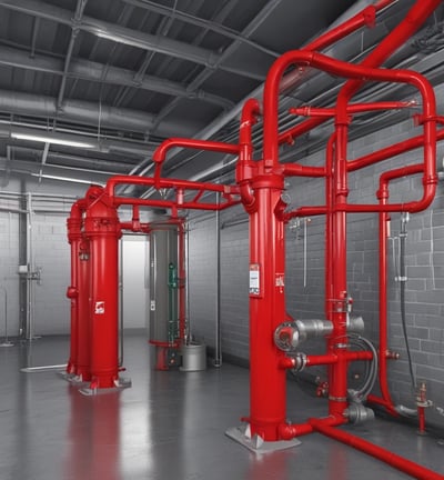 Three air conditioning units mounted on the exterior wall of a building, with a closed vent in the center. The wall is a warm, peach color and the units have a beige finish. A black cable runs vertically along the left side of the image.