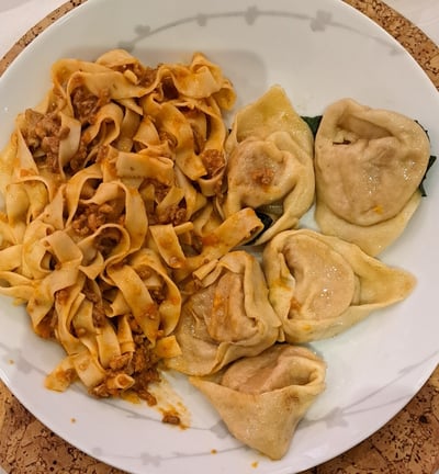 Tagliatelle with sauce ragu