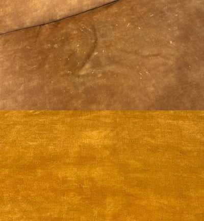 išvalyta garstyčių spalvos sofa, dėmės, dėmės ant sofos
