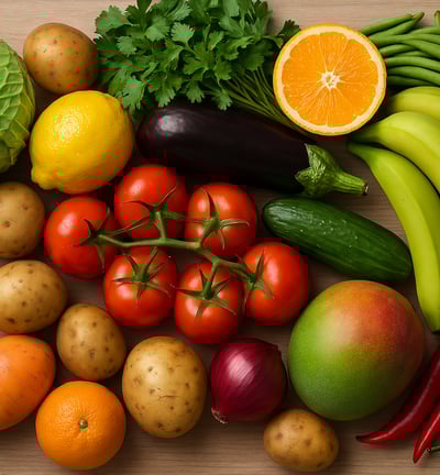 "Fresh perishable goods packed for safe international shipping."