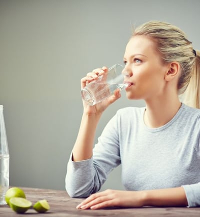 woman drinking water
