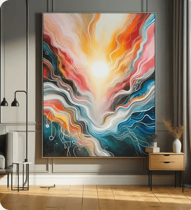 an abstract painting on canvas