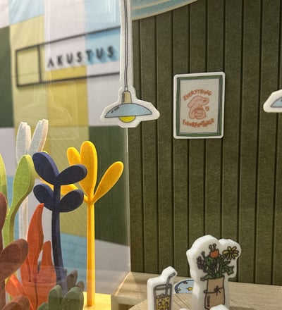 miniature acoustic PET product display of cafe by AKUSTUS at greenbuild