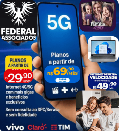 Sua internet merece mais! Chegou o Chip Federal Associados: internet 4G/5G turbinada www.amd75.com