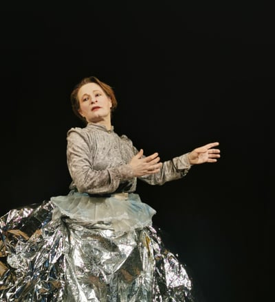 Alexandra in a silver dress