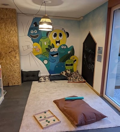 a room with a bed and a couch