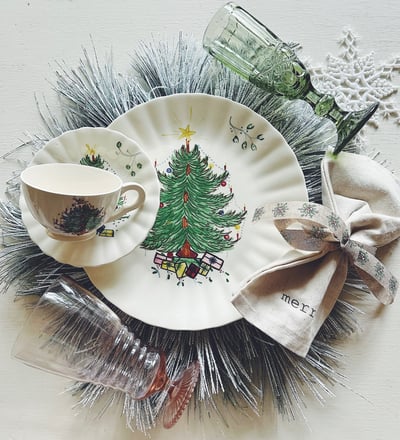 Blue Ridge Christmas Dinnerware 