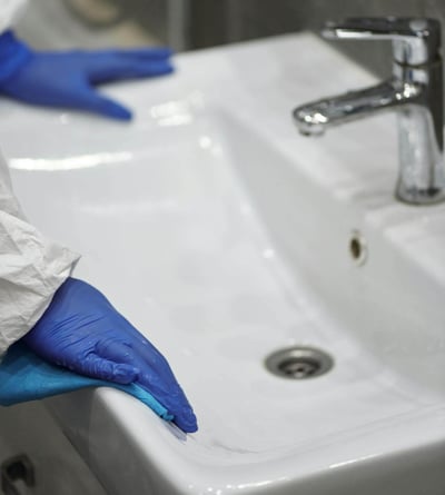 sink during a deep cleaning service