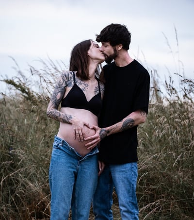 Babybauch-Porträt und Familien-Porträt