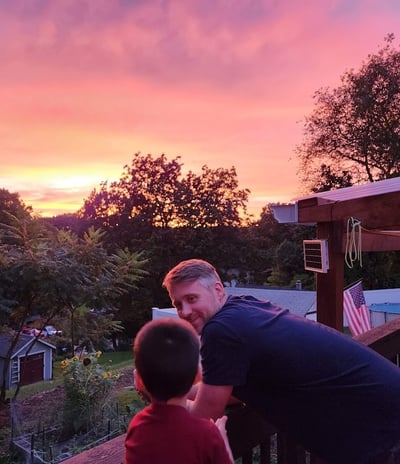 the canddiate watching a sunset in Chicopee