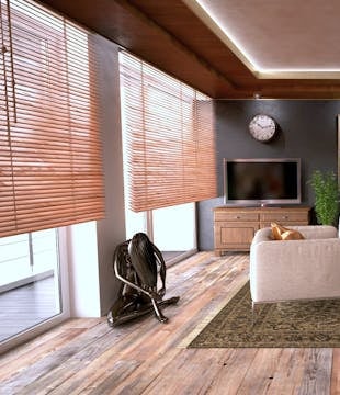 a home with automatic window blind system