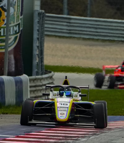 andreas Lo Bue in a formula 4 racing car