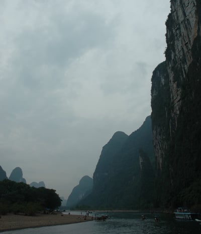 Tracey Billington on the river Li cruise, Guilin, China