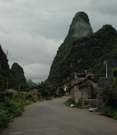 traditional farm in Yangshuo County, near the river Li, China