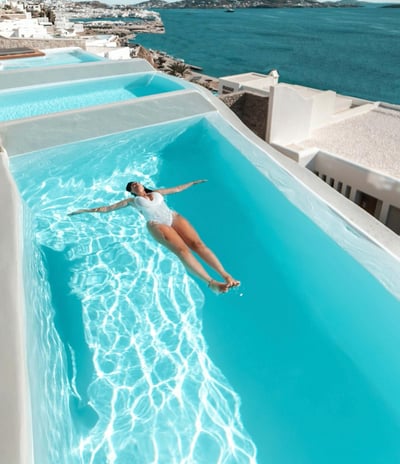 Tourists enjoying rented Croatian villa with pool