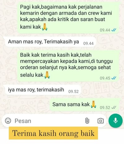 Testimoni Pelanggan Malinda Trans 2