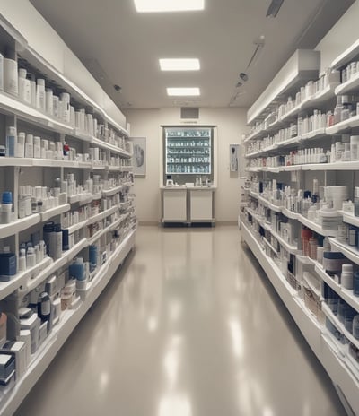 A collection of skincare products labeled 'Pharmaceris A' is arranged neatly on a white surface against a plain background. The products include bottles and tubes designed for moisturizing and sensitive skin care.