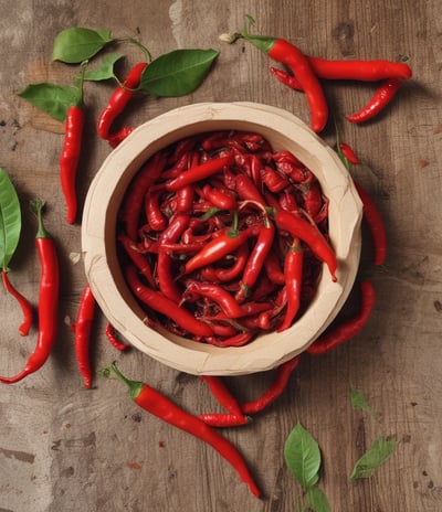 a bowl of chili peppers and chili peppers