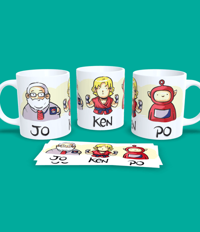 Caneca estampa JO KEN PO