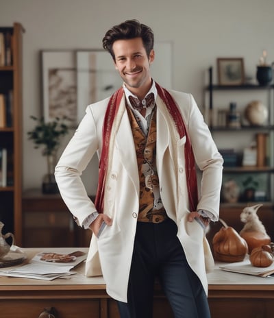 A partially renovated room with large windows overlooking a garden. The room is mostly empty, with some construction materials like boards and plastic wrapped furniture on the right side. There are cables hanging from the ceiling and a small workbench with tools near the window on the right.