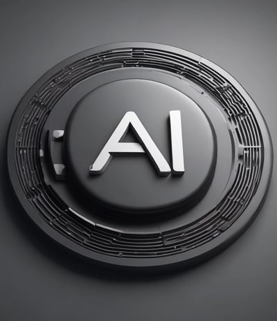 A 3D rendering of a microchip with the letters 'AI' prominently displayed on its surface, set on a dark, circular platform.