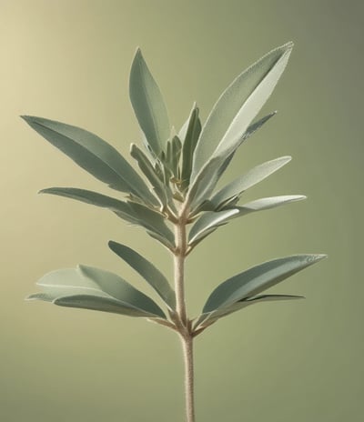 a plant with a leafy plant in the middle of it