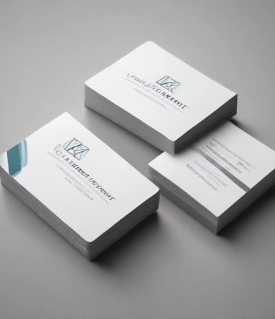 A hand holds a black business card with white text reading 'FORTY TWO Strategy Innovation Design' against a blurred urban skyline backdrop. The sky is clear and blue, suggesting a bright day.