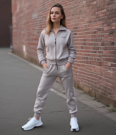 A shop window display featuring multiple white t-shirts printed with artistic black and white photographs. The storefront includes hanging t-shirts and several photographs attached to the glass. A television screen displays an image of a person in sunglasses. A person wearing a green shirt is walking past the display, holding a camera.